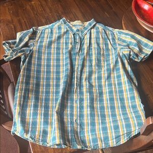 Men's Columbia Blue and Yellow Plaid Shirt